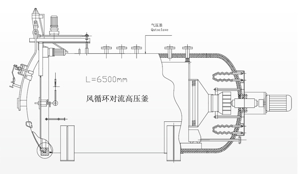 風循環(huán)對流高壓釜結構示意圖